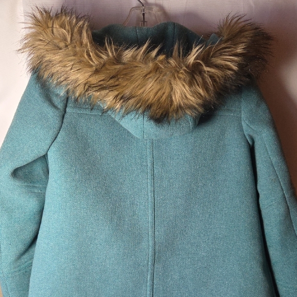 J. Crew Teal Stadium Cloth Coat Sz 2T Like S/M. - Picture 6 of 7